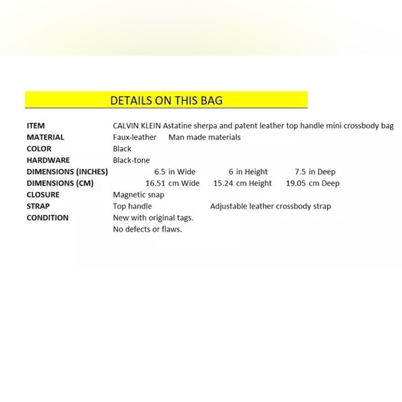 CALVIN KLEIN Astatine sherpa and patent leather top handle mini crossbody -Black - Picture 9 of 9